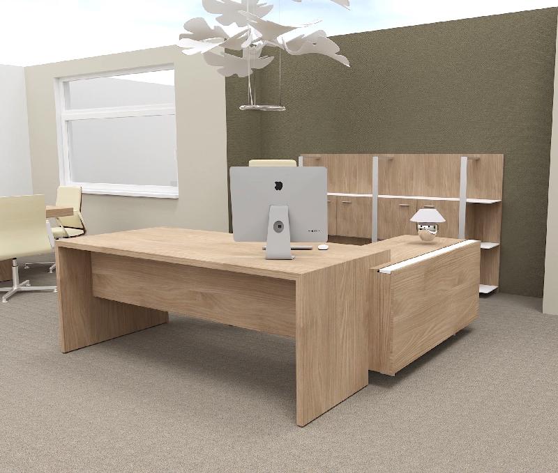 Bureau d'angle T45 avec desserte - Quadrifoglio - 212, Gauche, Orme_2