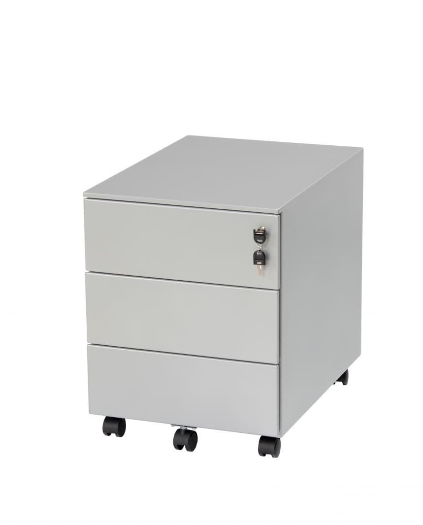 Caisson métallique mobile 3 tiroirs - acier inoxydable - dimensions 42x58x54 cm - garantie 2 ans_2