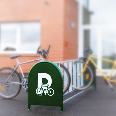 Support cycles 16 places - acier galvanisé avec panneaux signalétiques - Réf : 8204760_2