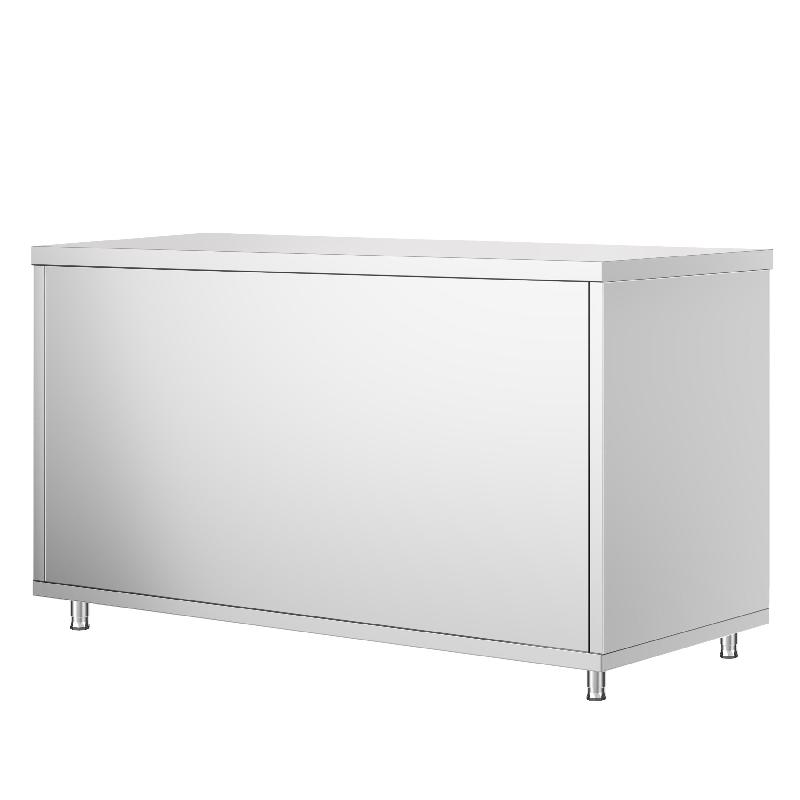 Meuble bas inox central P 600 mm avec portes -_2