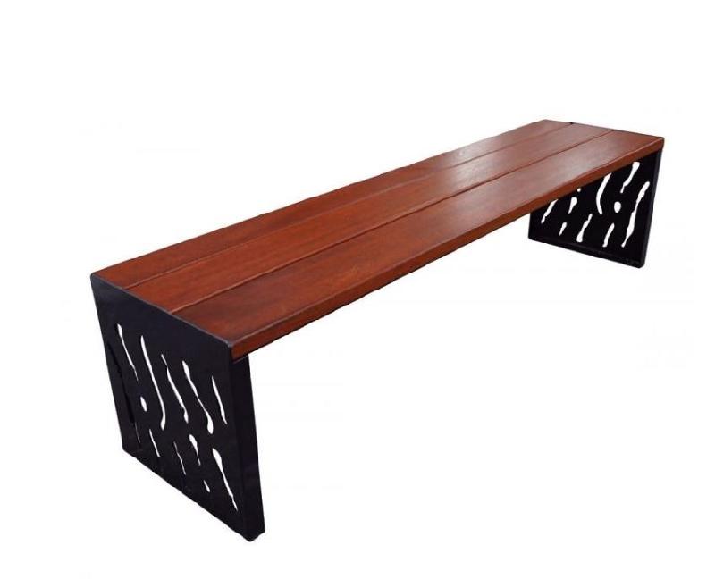 Banquette Florence - Structure en acier - Hauteur assise 450 mm - Longueur 1800 mm - Bois exotique - 2/3 places_2