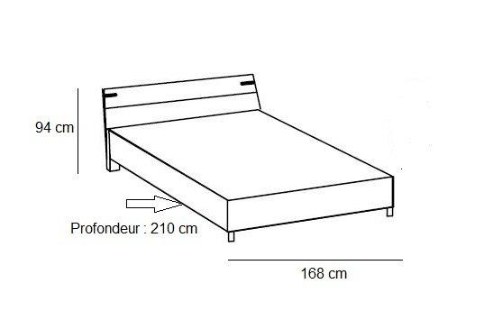 Lit style industriel Vernon 160 x 200 cm - pin argenté vieilli et graphite - design contemporain_2
