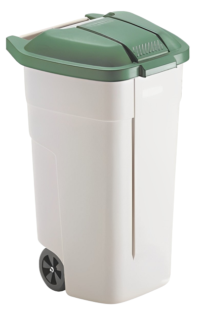 Conteneur sur roues 110L - Poignée ergonomique - 6 coloris de couvercle - Lot de 4_2