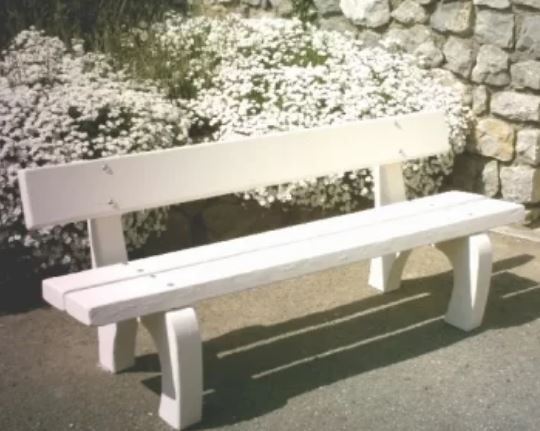 Banc public Platane en béton armé - idéal pour parcs, jardins et promenades - Coordonné avec la banquette Chêne_2