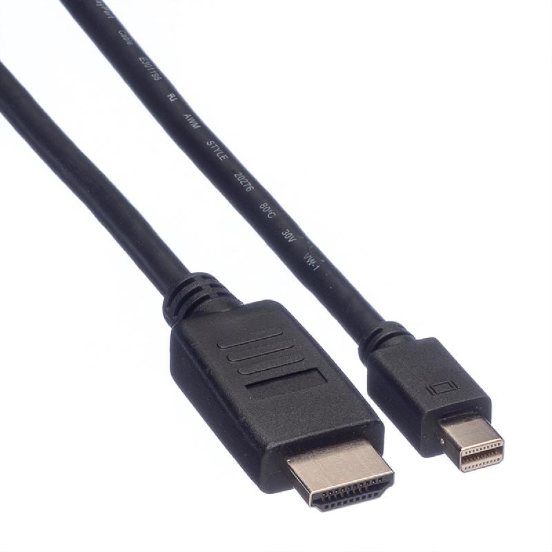 VALUE Mini DisplayPort Câble, Mini DP - HDTV, M/M, noir, 3 m_2