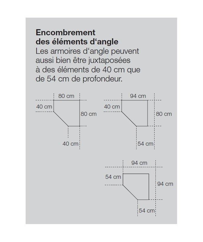 Armoire de rangement d'angle Lund - 1 porte - Chêne naturel - 80 x 80 cm - 5 étagères_2