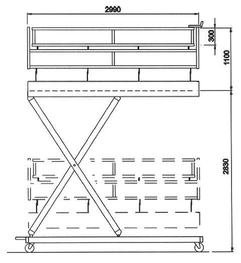Nacelle ciseaux avec hauteur maximale de 440 cm