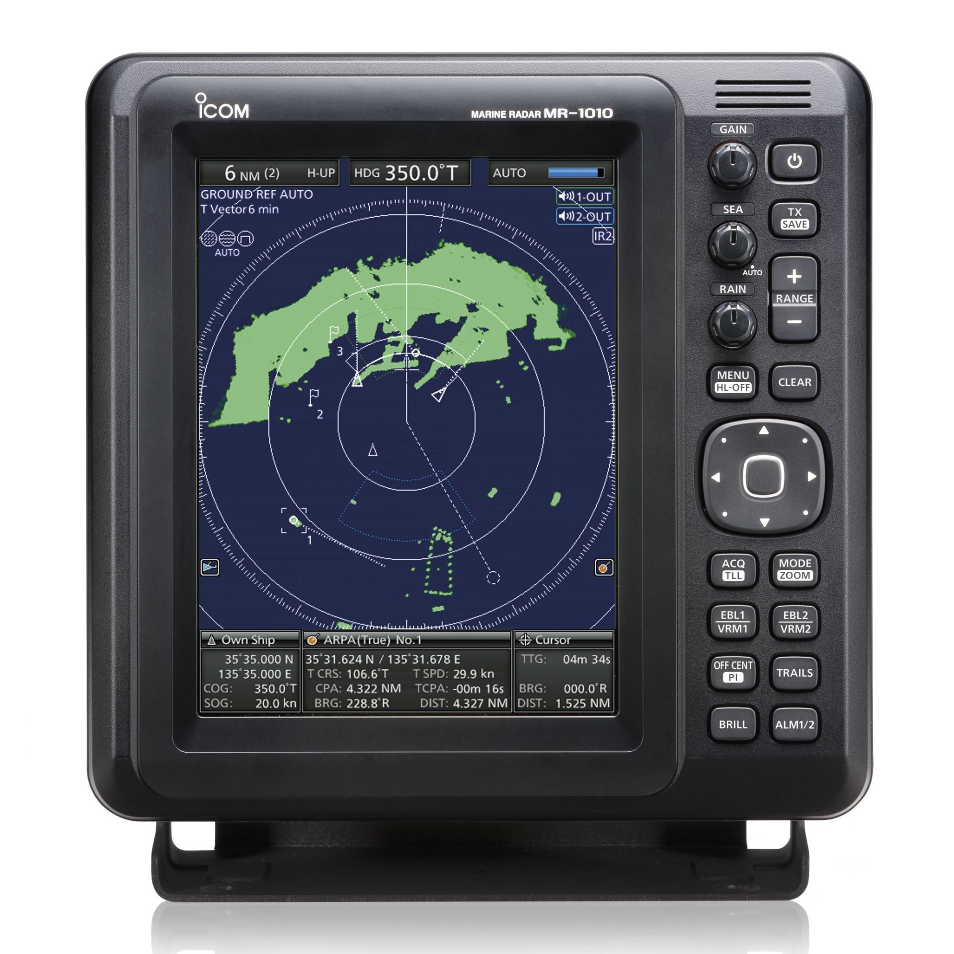 Radar marine 4W écran couleur avec AIS, ARPA, ASN MR-1010RII_0