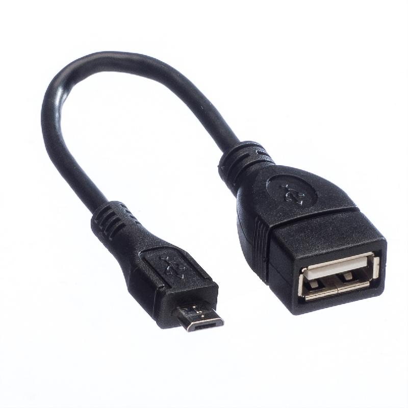 VALUE Câble USB 2.0, USB A femellle - Micro USB B mâle, OTG, 0,15 m_2