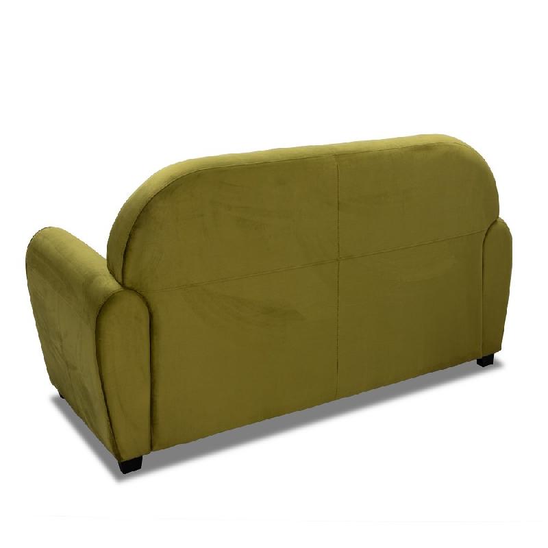 Canapé fixe Club 2 places en velours vert anis - Design vintage anglais et fabrication italienne_2