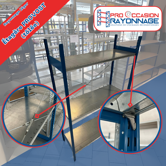 Étagère tôlée - Hauteur 2000mm - Profondeur 500mm - Largeur 1240mm - PROVOST_2