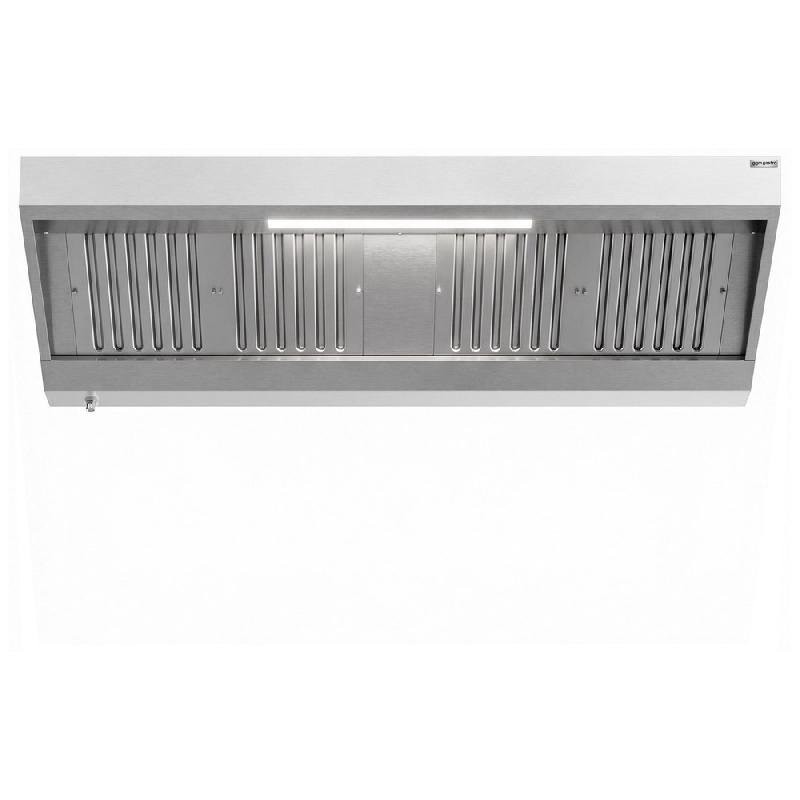 Hotte murale inox statique 2m avec filtre et éclairage | Profondeur 700 mm_2