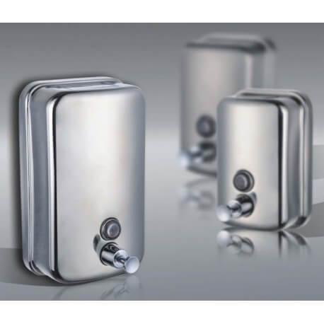 Lot de 3 distributeurs de savon anti-vandalisme en inox - 500 ml - remplissage facile et fixation incluse_2