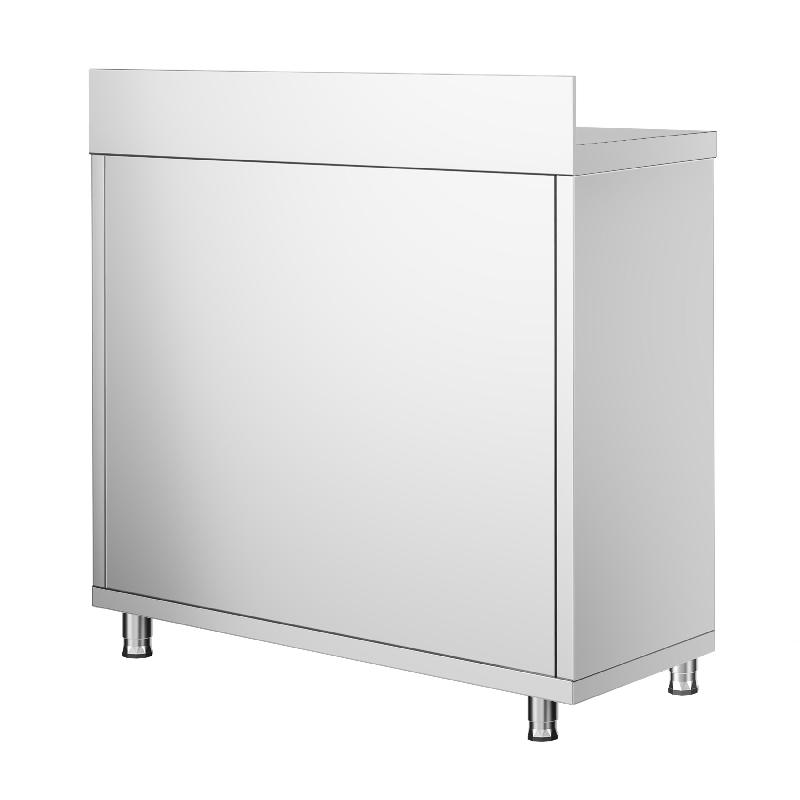 Meuble bas inox adossé P 600 mm avec portes - 800_2