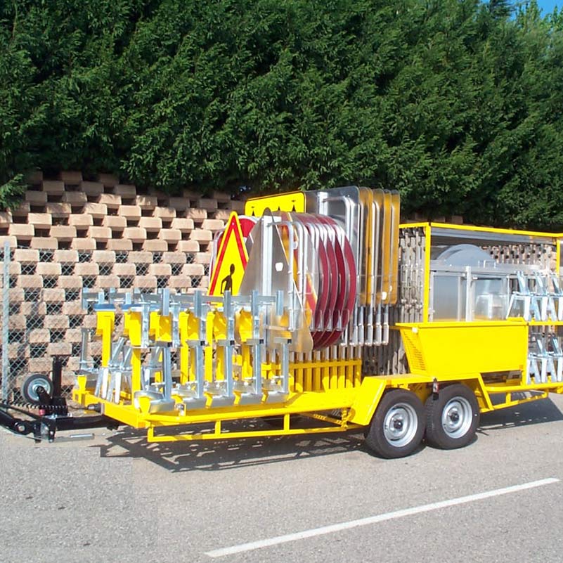Remorques de balisage voies express et autoroutes - Conception PTAC 750 kg à 3500 kg - Simple ou double essieux, freiné ou non freiné_2