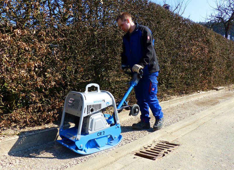 Chariot de transport intégré sur la plaque vibrante CR 2 Weber MT