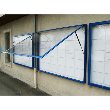 Vitrines extérieures Ht 1350 x 1000 mm - Aluminium - Plexi choc ou verre sécurit - Fabrication française_2