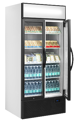 Armoire réfrigérée 2 portes vitrées battantes avec canopée - 535 L | Tefcold - FSC891H_2