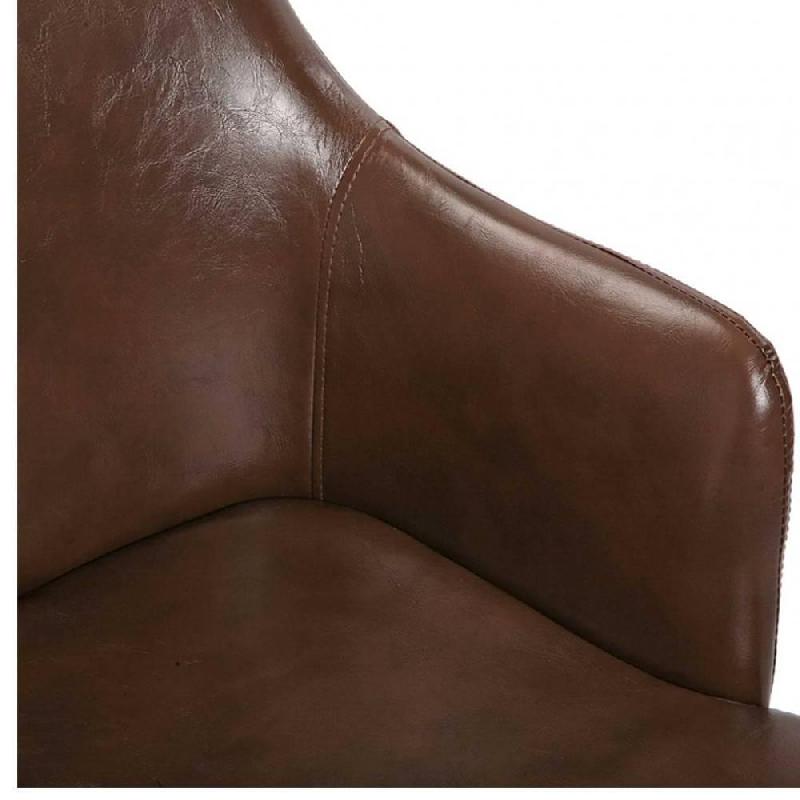 Fauteuil de bureau réglable ALICE - revêtement polyuréthane marron vintage - design rétro, structure en acier_2