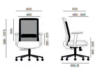 Fauteuil NICE - Structure Blanche - Accoudoirs 3D réglables - Référence 6427 FR206_2