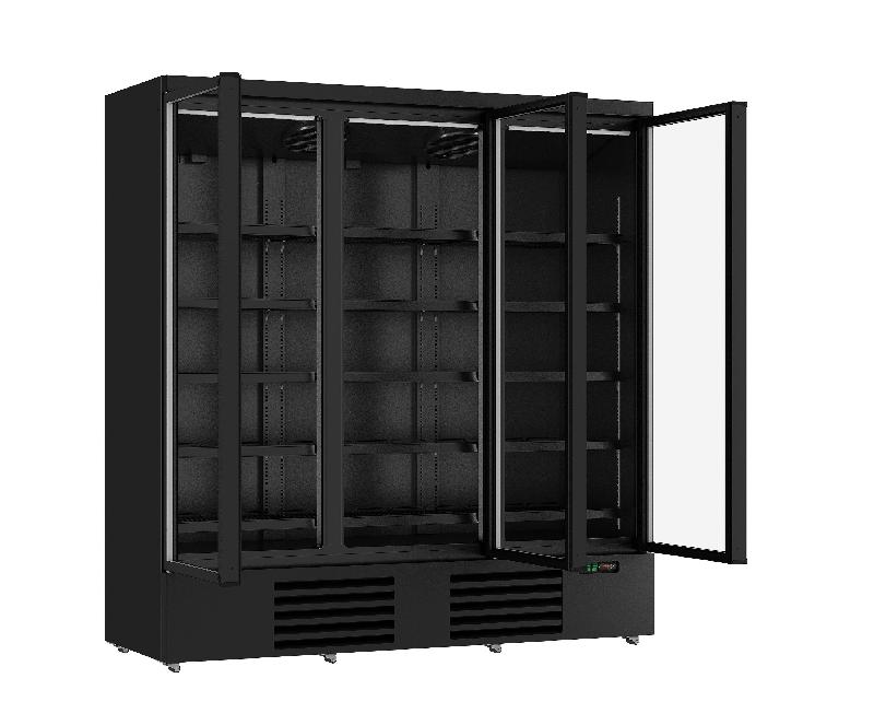 Réfrigérateur 3 portes vitrées en verre noir - JDE-1530R BL - Design moderne et performant_2
