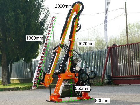 Taille-haie hydraulique falco 130 - deleks srl - largeur de travail 1300 mm - flux optimale d'huile 18-22 l/min_2