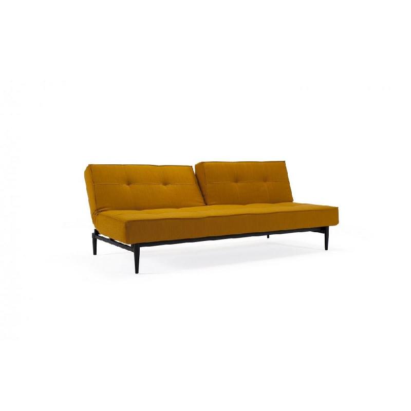 Canapé-lit Innovation Living Splitback Styletto - convertible 115x210 cm, pieds chêne noir, tissu Elegance Burned Curry_2