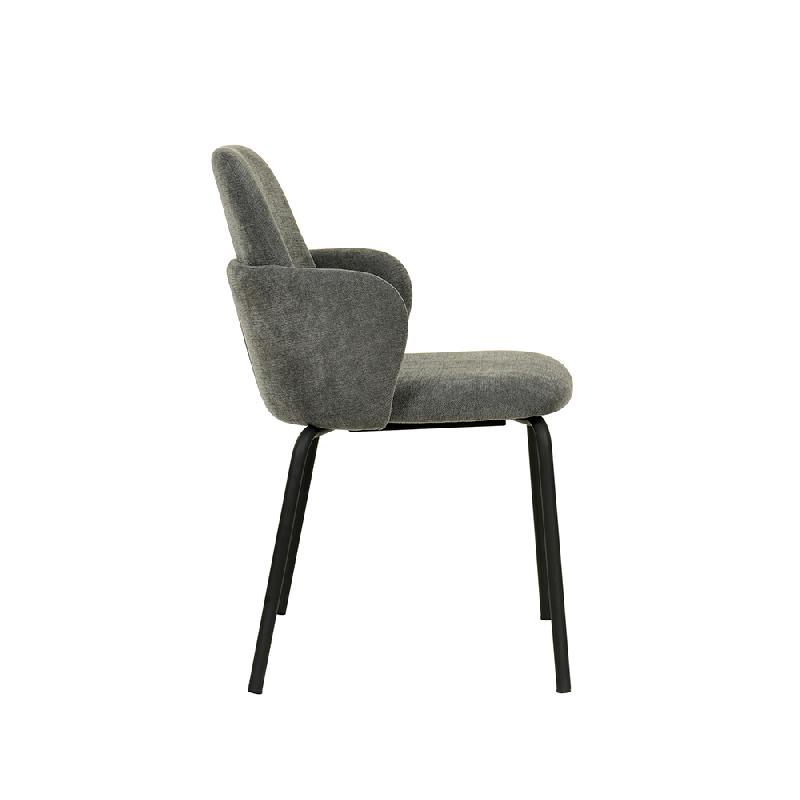 Paddy - Chaise empilable en tissu gris foncé_2