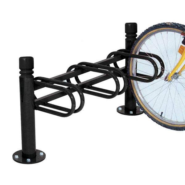 Support cycles Déco 3 places composable simple face - boule - acier peint sur galva - Réf 8207361_2