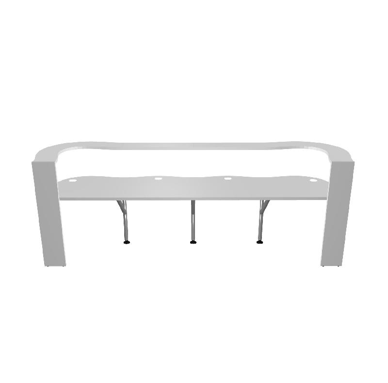 Comptoir d'accueil 3 postes Wave - MDD - Beige mat, 356_2