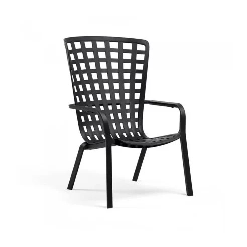 Fauteuil en résine FOLIO - Stamp - Relaxation d'extérieur avec dossier inclinable et motifs ajourés_2