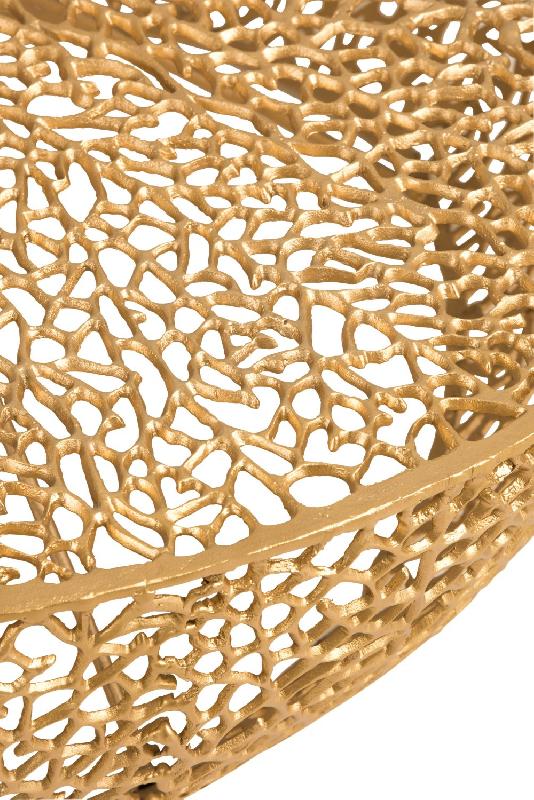 Table basse de salon ronde CORAY - aluminium doré - dimensions larges 115x31,5x114 cm_2