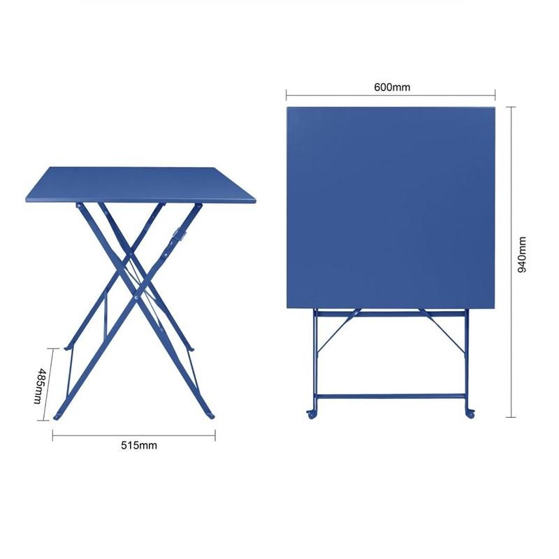 Table de terrasse carrée Perth bleu marine foncé | Bolero - FU540_2