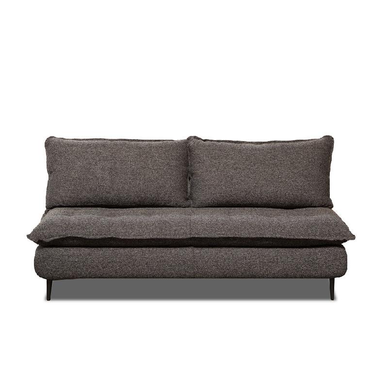 Canapé lit compact 3 places Lisbonne - ouverture express 140x190 cm - sommier à lattes - matelas 13 cm - tissu tweed anthracite chiné_2