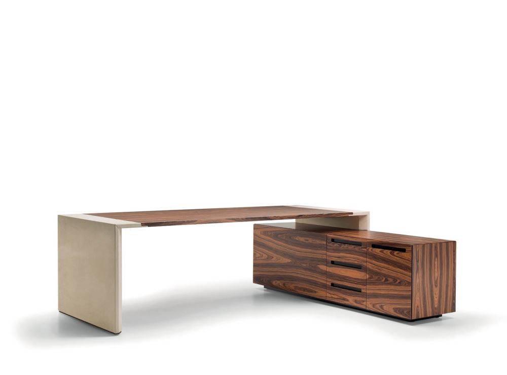 Crossing - Bureau de direction en cuir et bois - i 4 Mariani_2