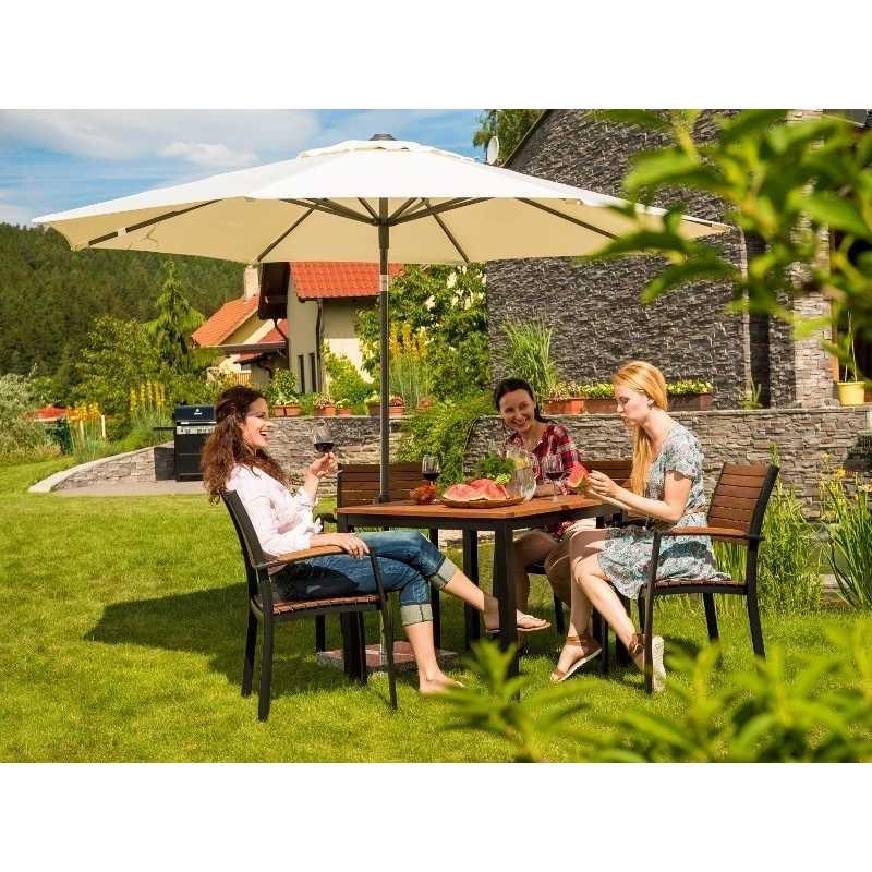 Parasol droit bali ø300 cm – MTF – toile vert foncé avec manivelle – 2naz0169_2