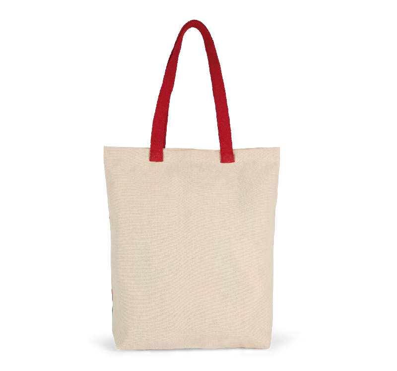 Sac shopping avec motifs de Noël - 100% coton - fond plat - Réf: KI0733 - Marque Kimood_2