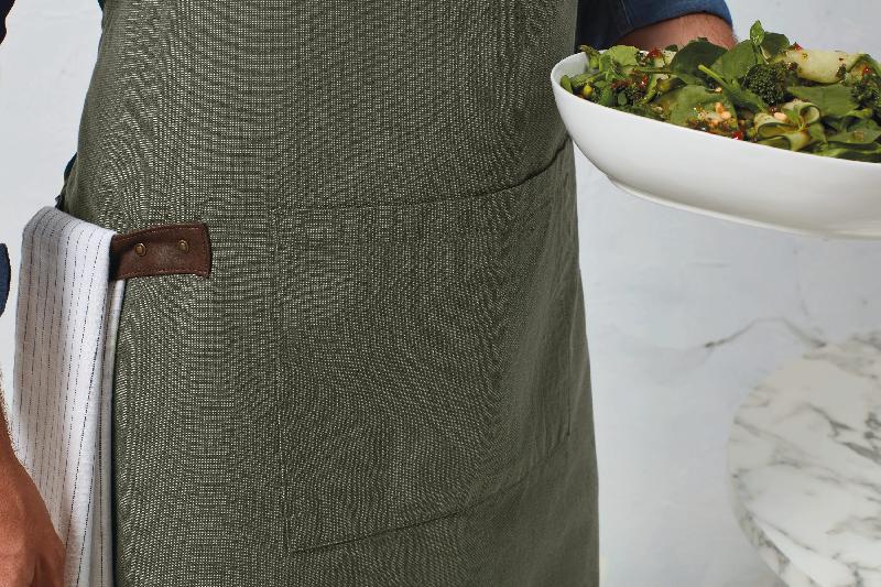 Tablier à bavette Annex - Réf: PR144 - 100% coton oxford tissé-teint avec poche centrale et détails en similicuir_2