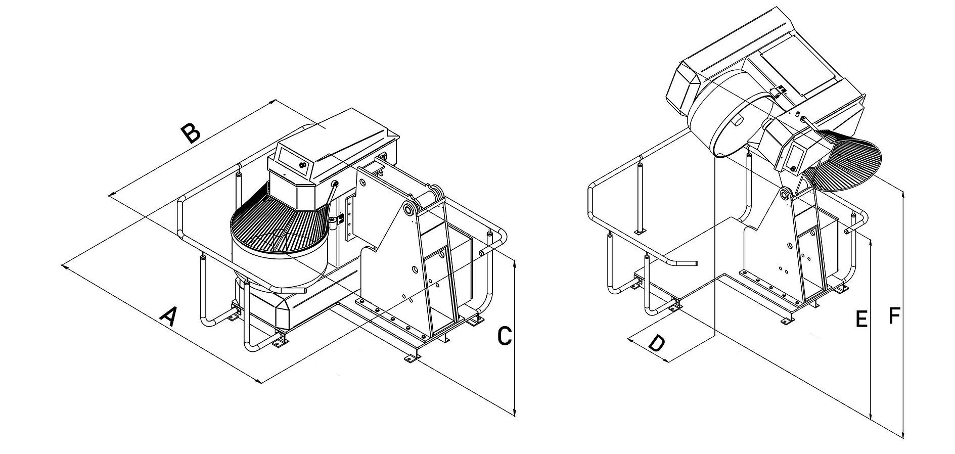 Pétrin professionnel PE160FE - Caplain - 160 kg - basculant avec levier hydraulique_2