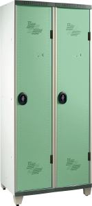 Vestiaire professionnel avec 2 armoires à cloison centrale - Idéal pour cuisine et restaurant - Fabrication française - ra3vosb2_2