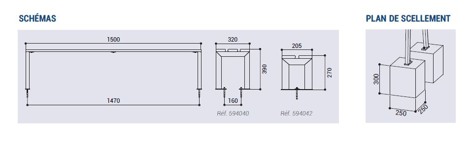 Banquette Silaos® Junior - structure en acier 30 x 50 mm peint, épaisseur 2 mm - assise en bois exotique laqué_2