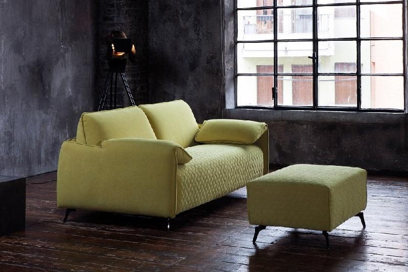 Canapé convertible EPSILON 140x195 cm - Tissu Maracaïbo vert anis - Assise piquée - Fabrication italienne_2