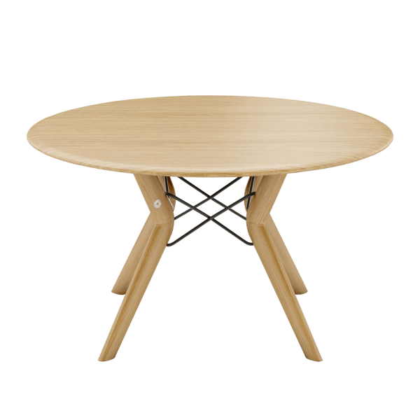 Table de réunion tribu ronde - Plateau en chêne massif - Pieds réglables en chêne massif_2