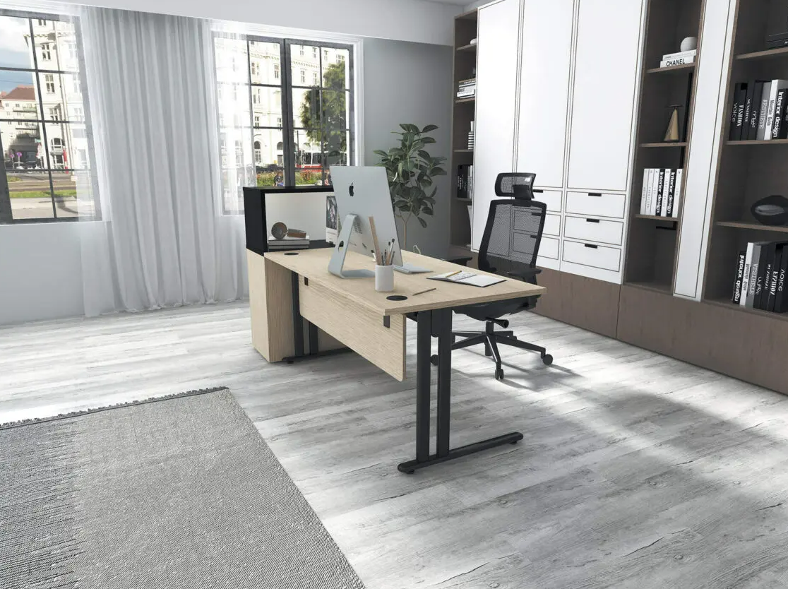 Bureau droit minimaliste et robuste pour espaces de travail_2