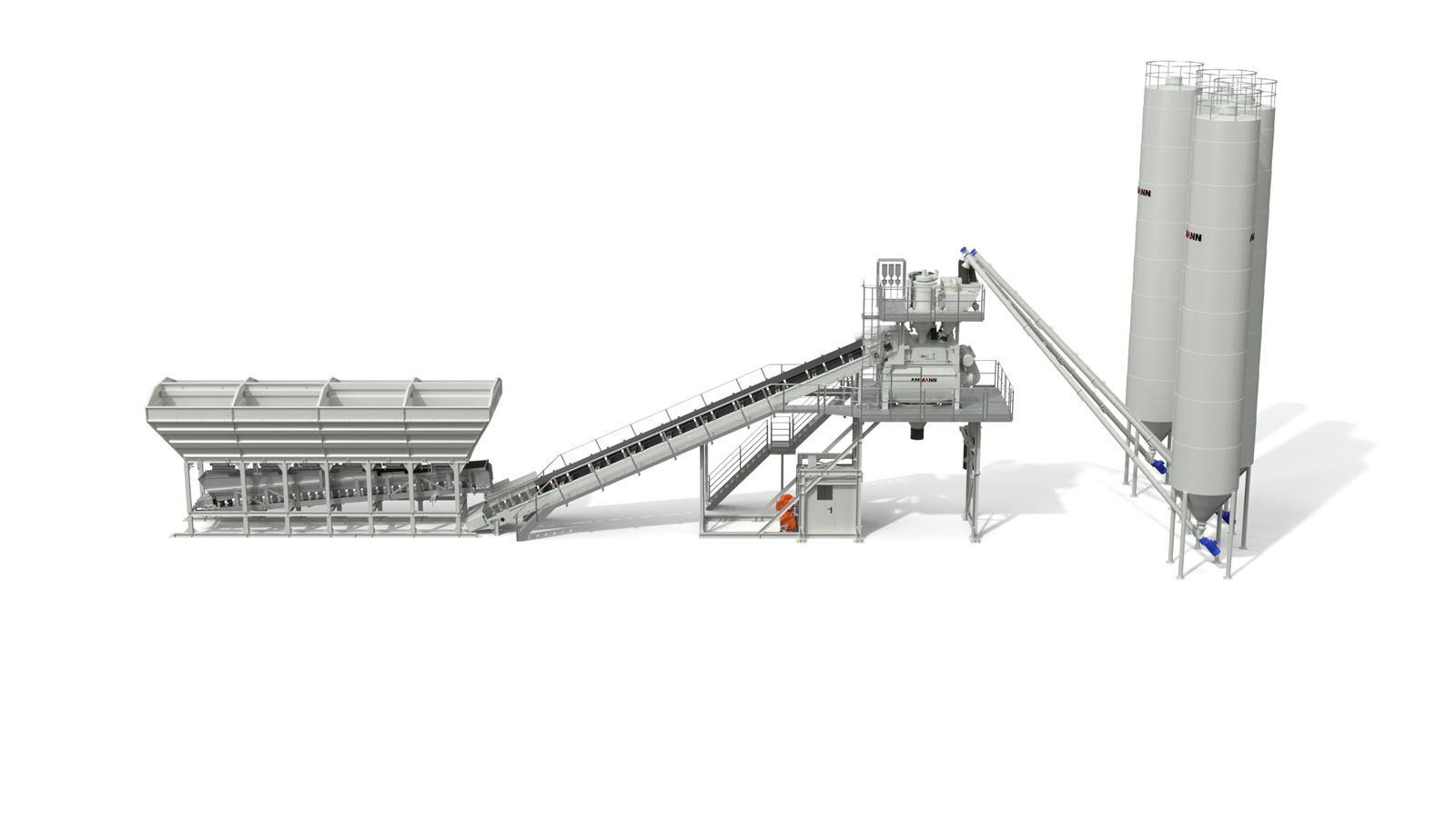 Système de centrale à béton optimisé pour un montage rapide