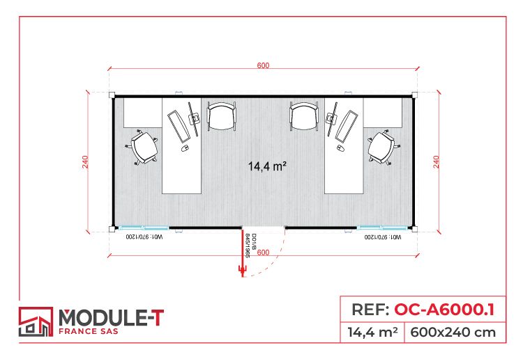 Bureau de chantier modulaire en kit - Avec ou sans sanitaire - Temporaire ou durable_2
