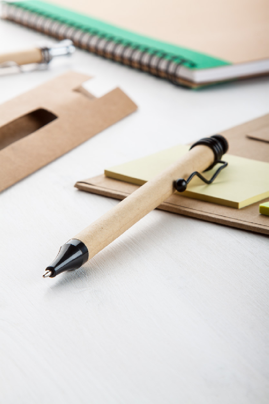 Stylo à bille noir - encre bleue - dans étui en carton recyclé_2