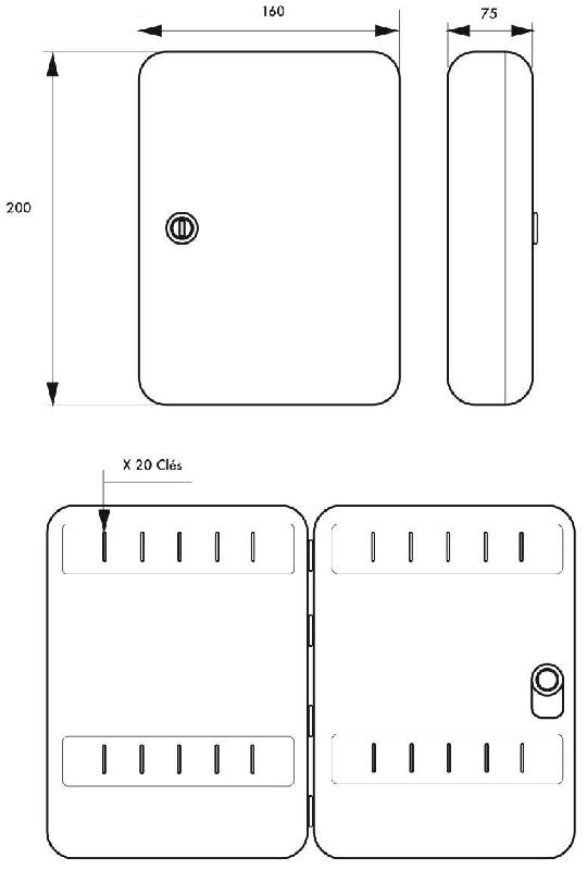 Boîte à clés Kibox 1 - Capacité 20 clés - Serrure à cylindre - Fixation murale - Thirard_2
