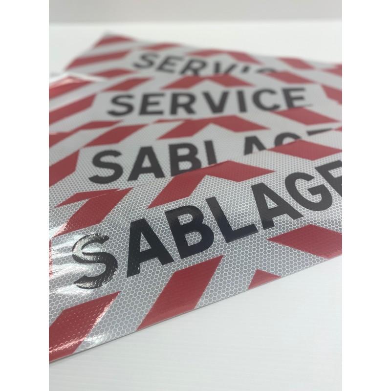 Plaque adhésive ou magnétique rétro-réfléchissante ADR 500 x 150 mm classe 2(b) - Service/Sablage pour véhicules et engins_2