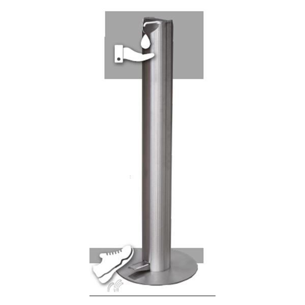 Distributeur sans contact de gel hydroalcoolique en inox - commande à pied - fabrication française_2